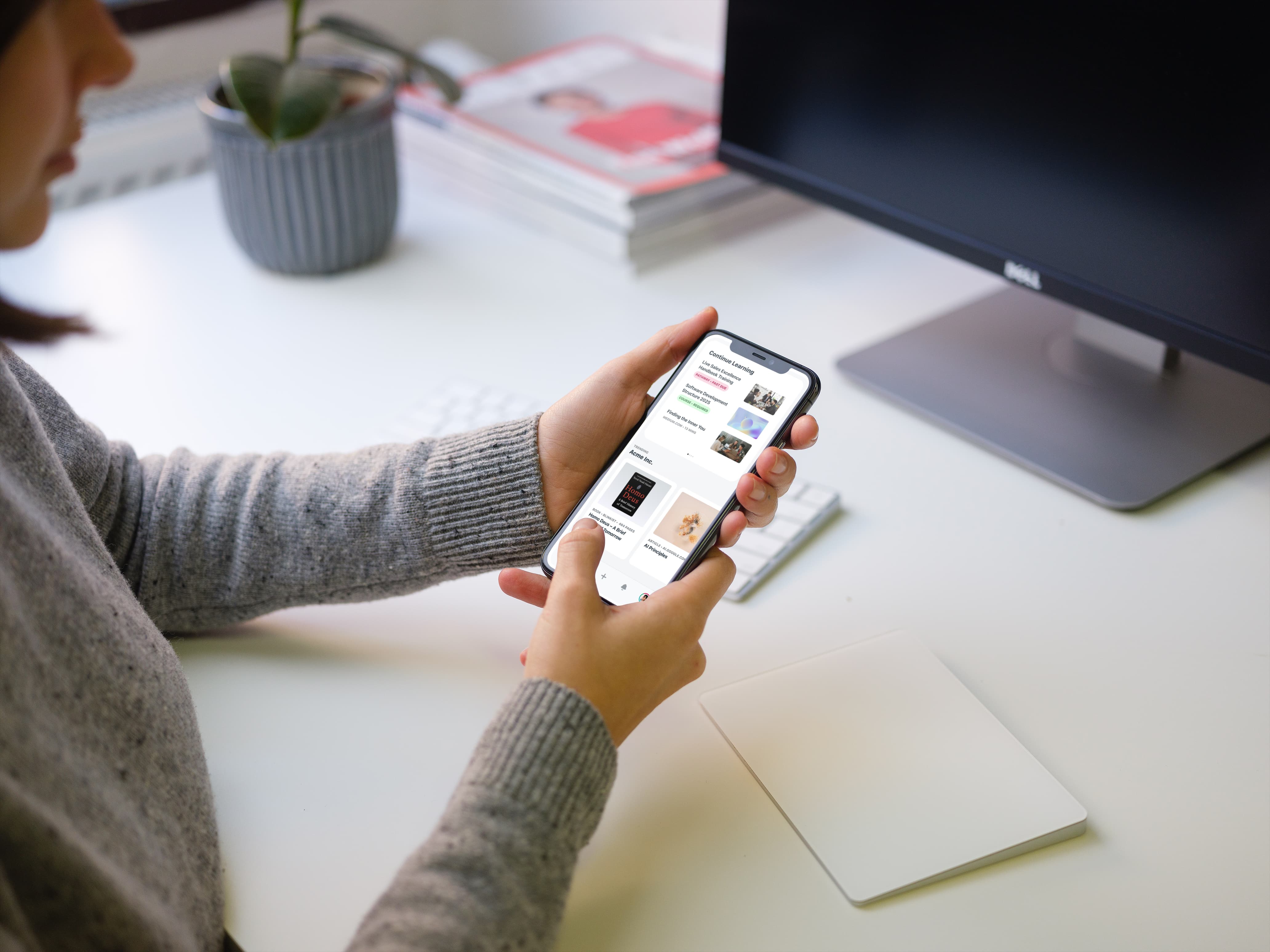 Degreed mobile learning experience displayed on phones